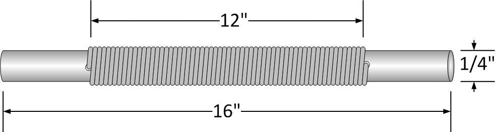 1/4" x 16" Wire Wound Lab Rod