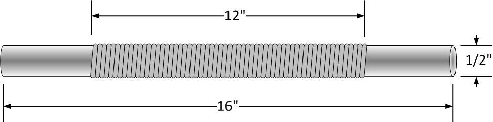 1/2" x 16" Formed Lab Rod
